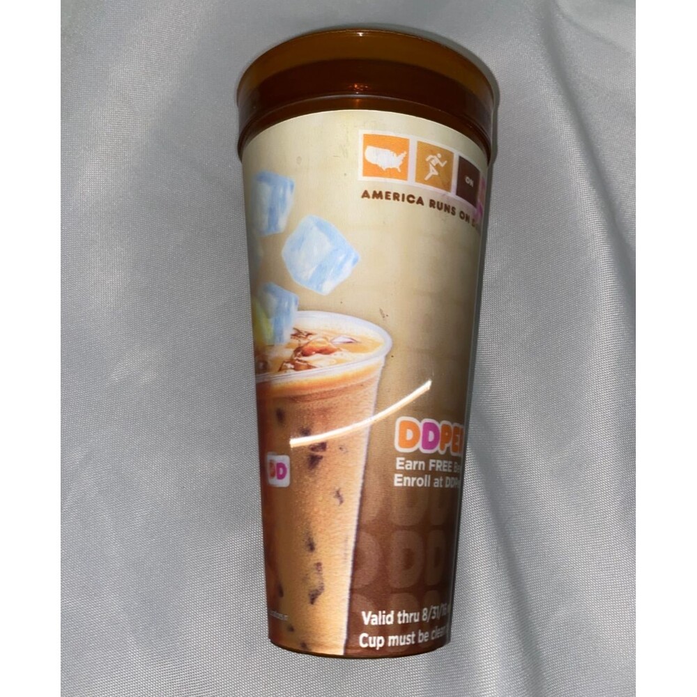 Dunkin Donuts Hologram ice Refillable Coffee Tumbler Cup Plastic 24oz 2016